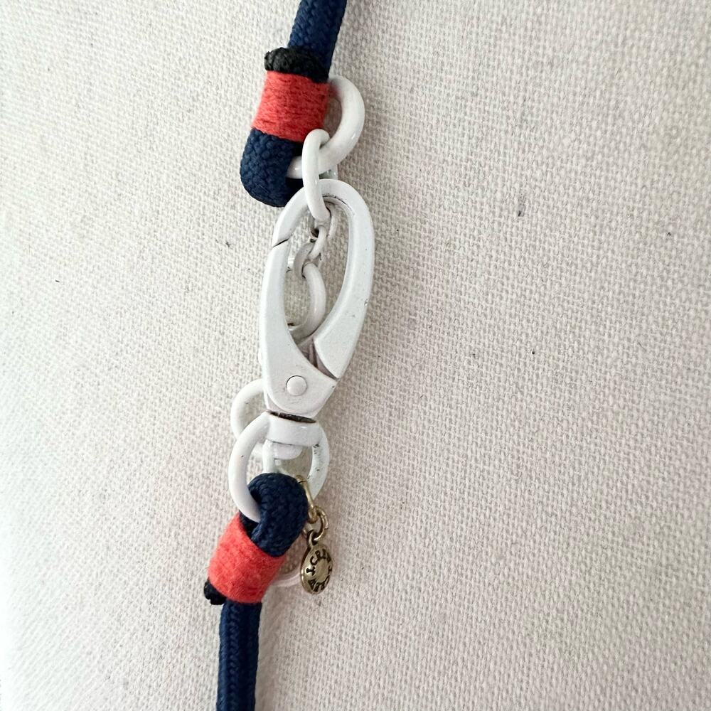 JCrew Nautical Long Cording Rope Ball Wooden Bead Statement Beach Boho Necklace - Picture 3 of 6